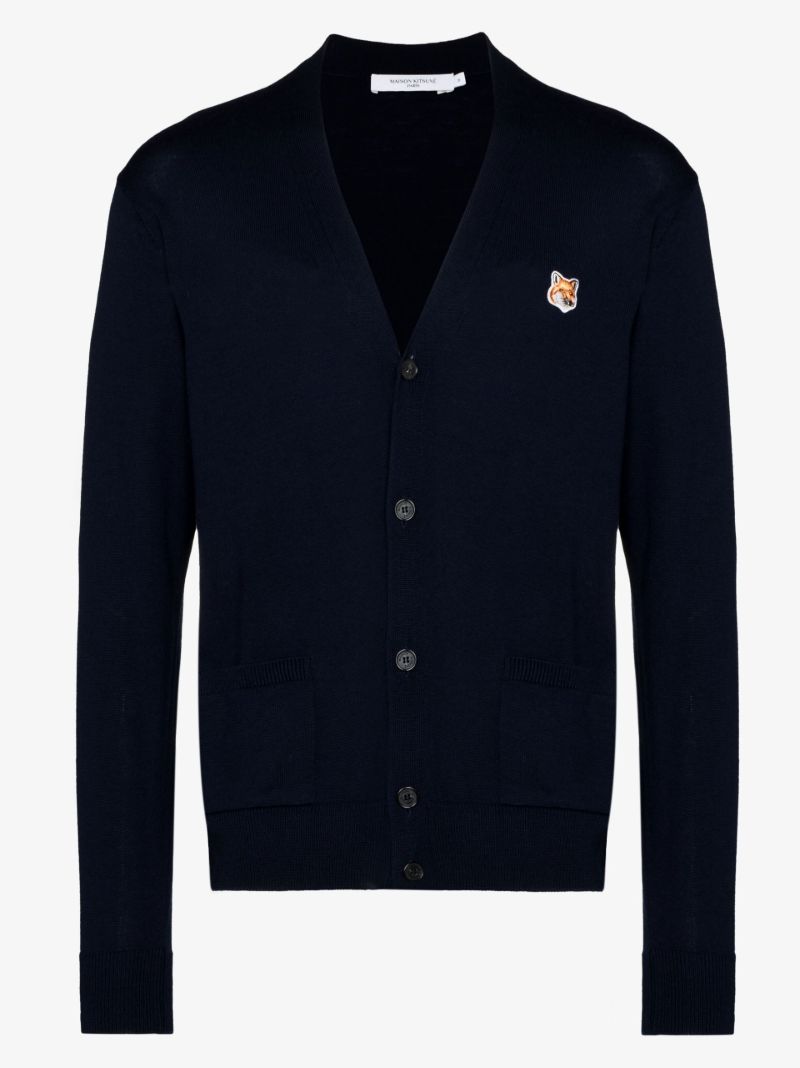 Blue Fox Patch Wool Cardigan