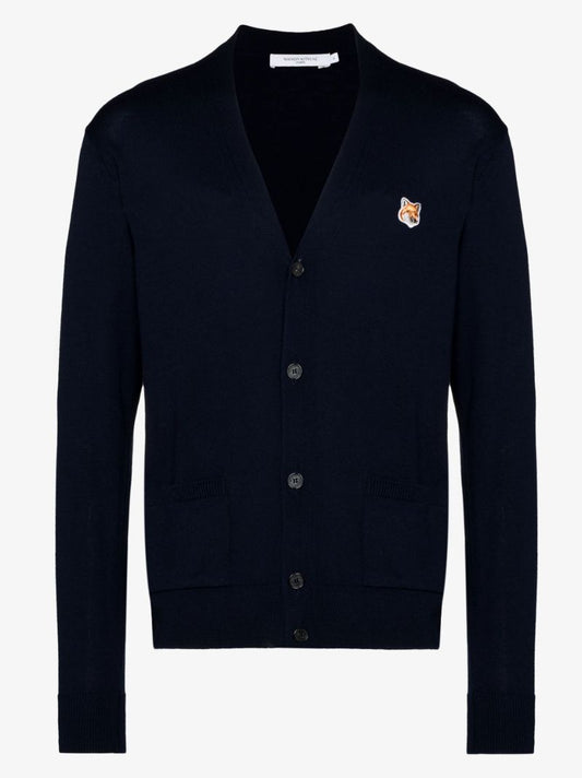 Blue Fox Patch Wool Cardigan