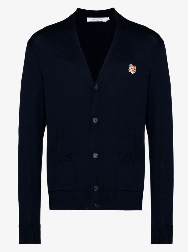 Blue Fox Patch Wool Cardigan