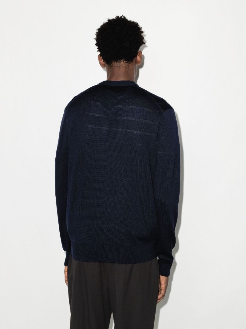 Blue Fox Patch Wool Cardigan