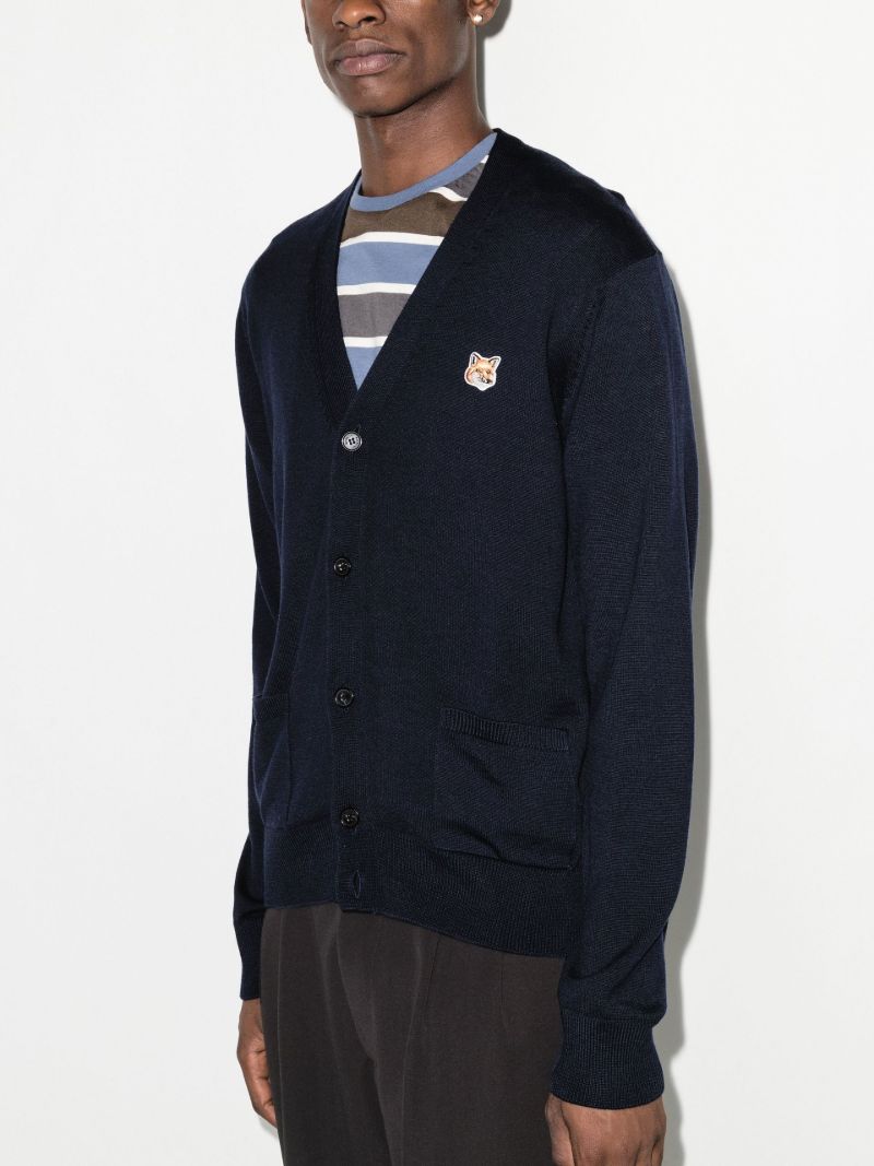 Blue Fox Patch Wool Cardigan