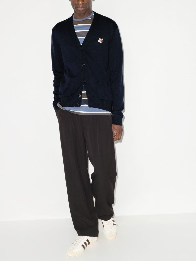 Blue Fox Patch Wool Cardigan