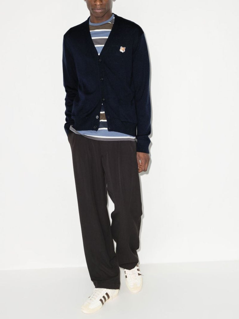 Blue Fox Patch Wool Cardigan