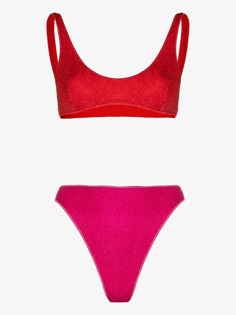 Red Paillettes Sporty '90s Bikini