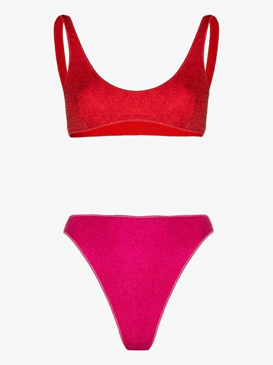 Red Paillettes Sporty '90s Bikini