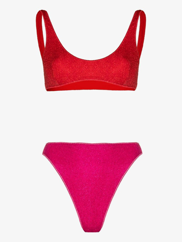Red Paillettes Sporty '90s Bikini