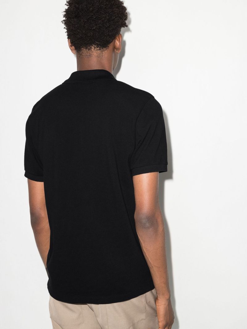 Black Embroidered Fox Polo Shirt