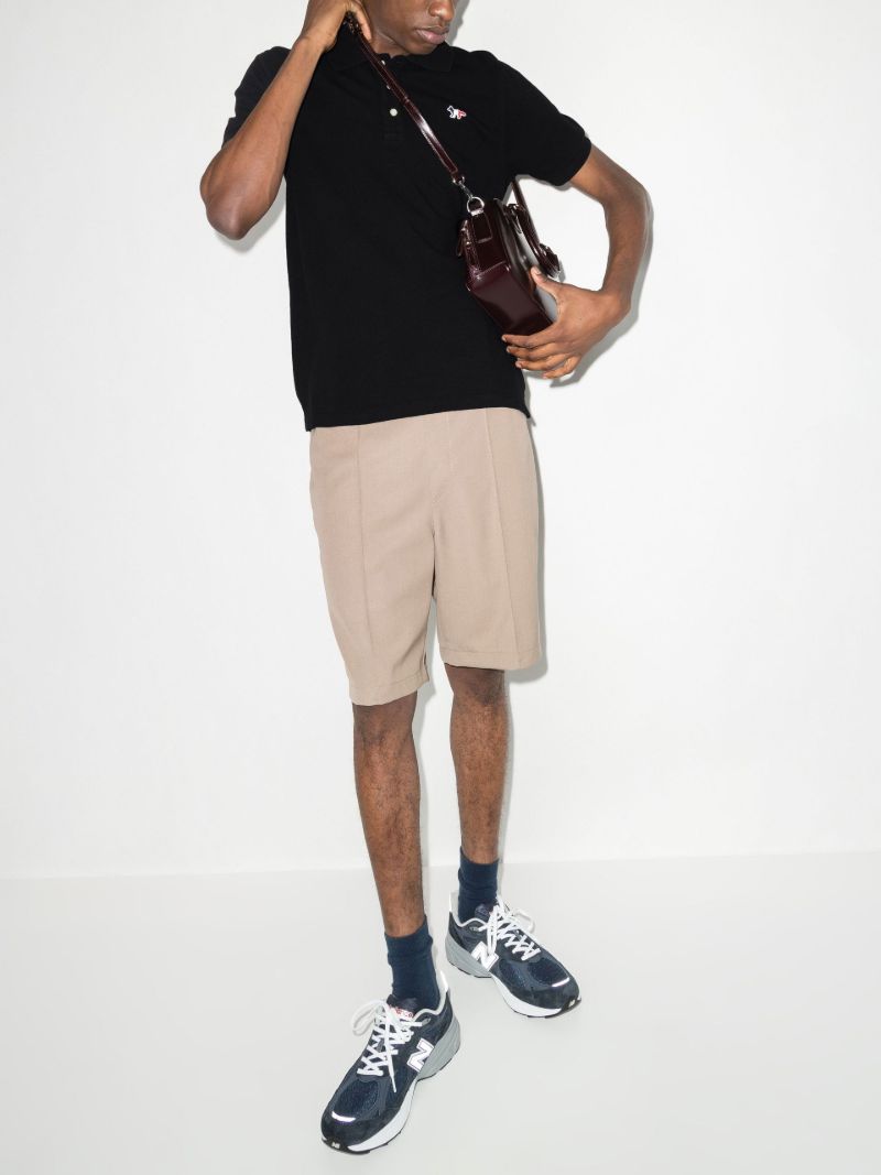 Black Embroidered Fox Polo Shirt