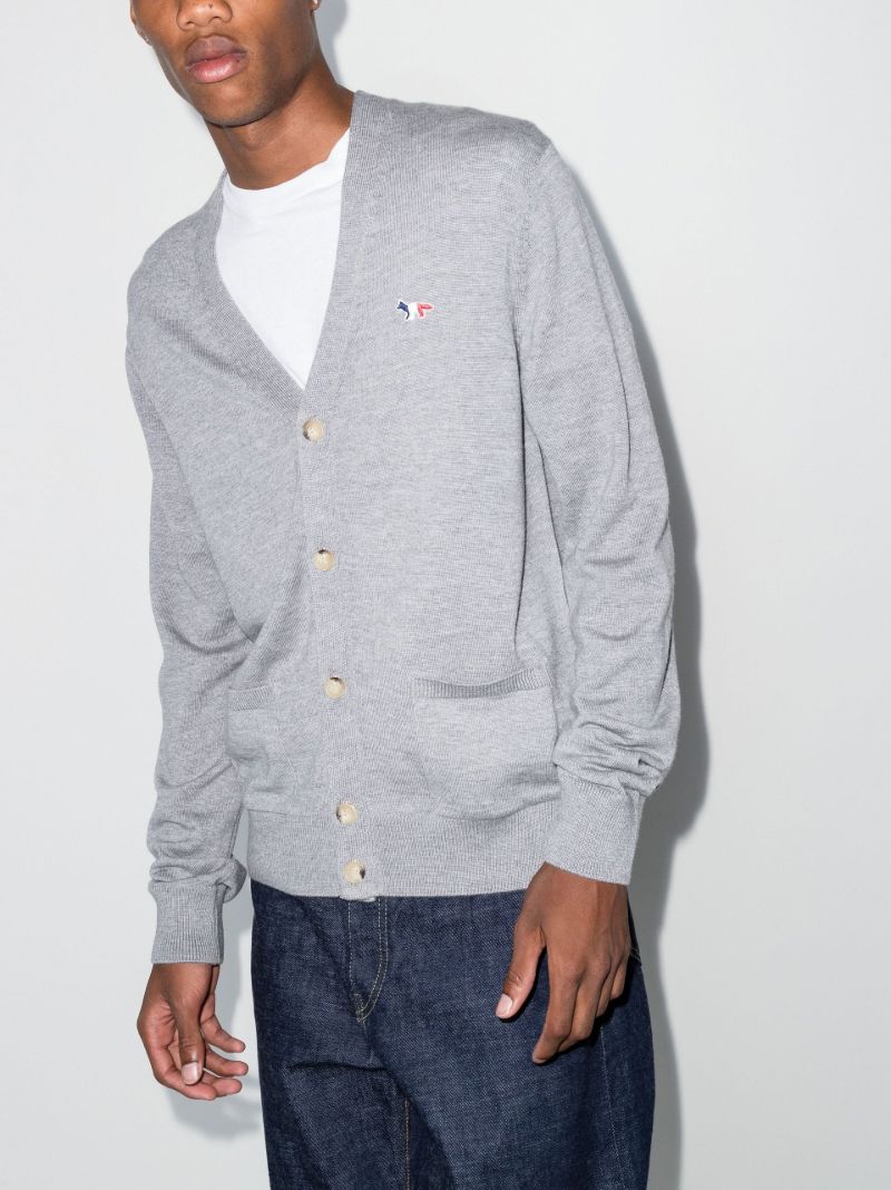 Grey Tricolor Classic Cardigan