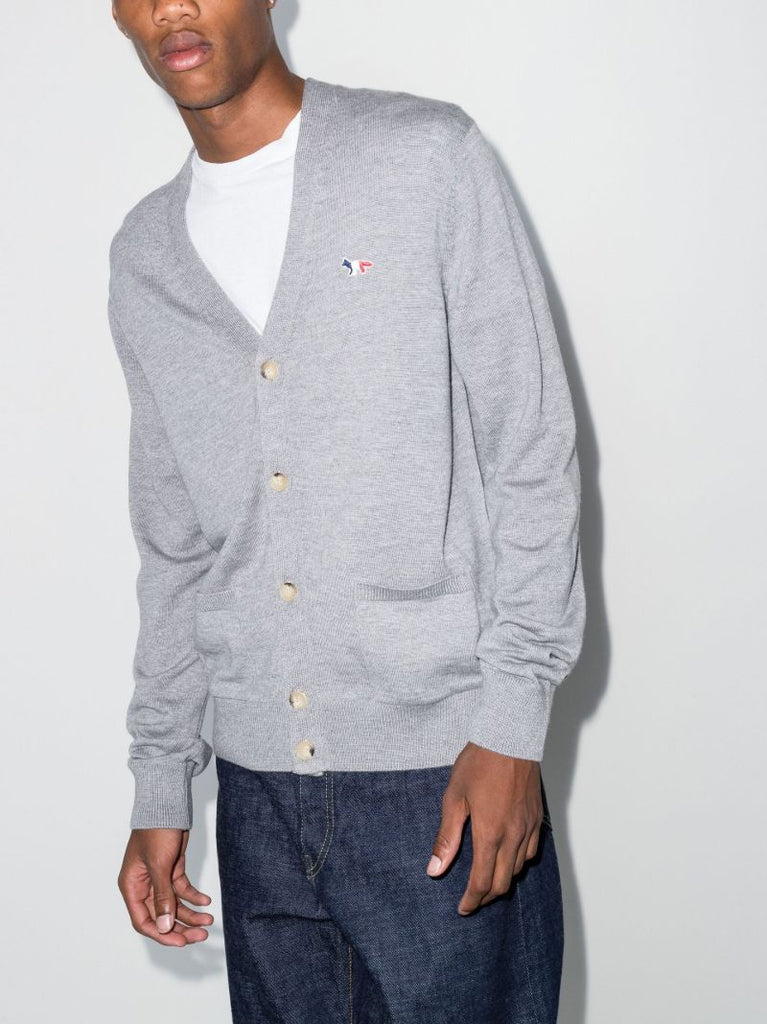 Grey Tricolor Classic Cardigan