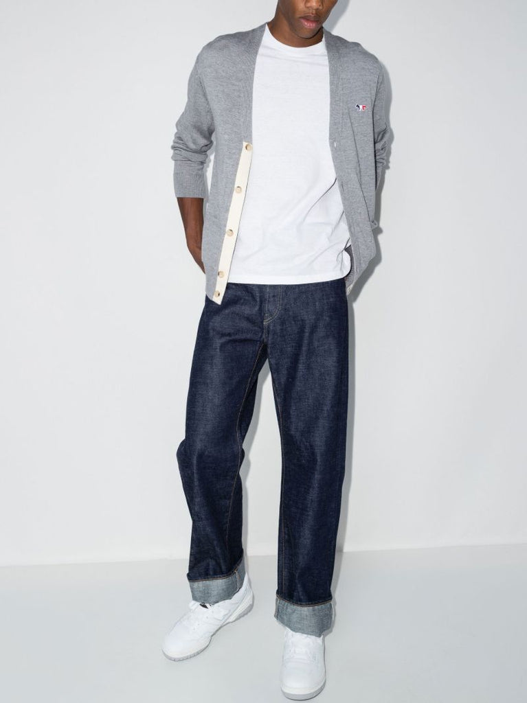 Grey Tricolor Classic Cardigan
