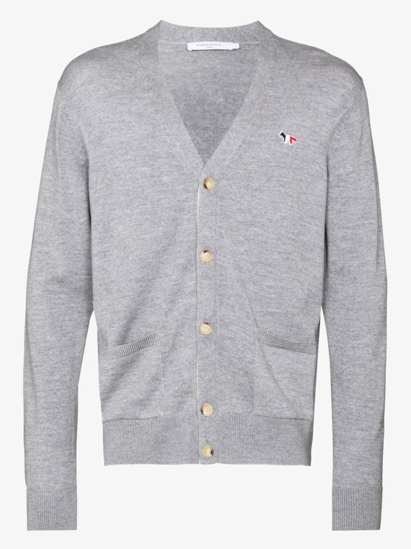 Grey Tricolor Classic Cardigan