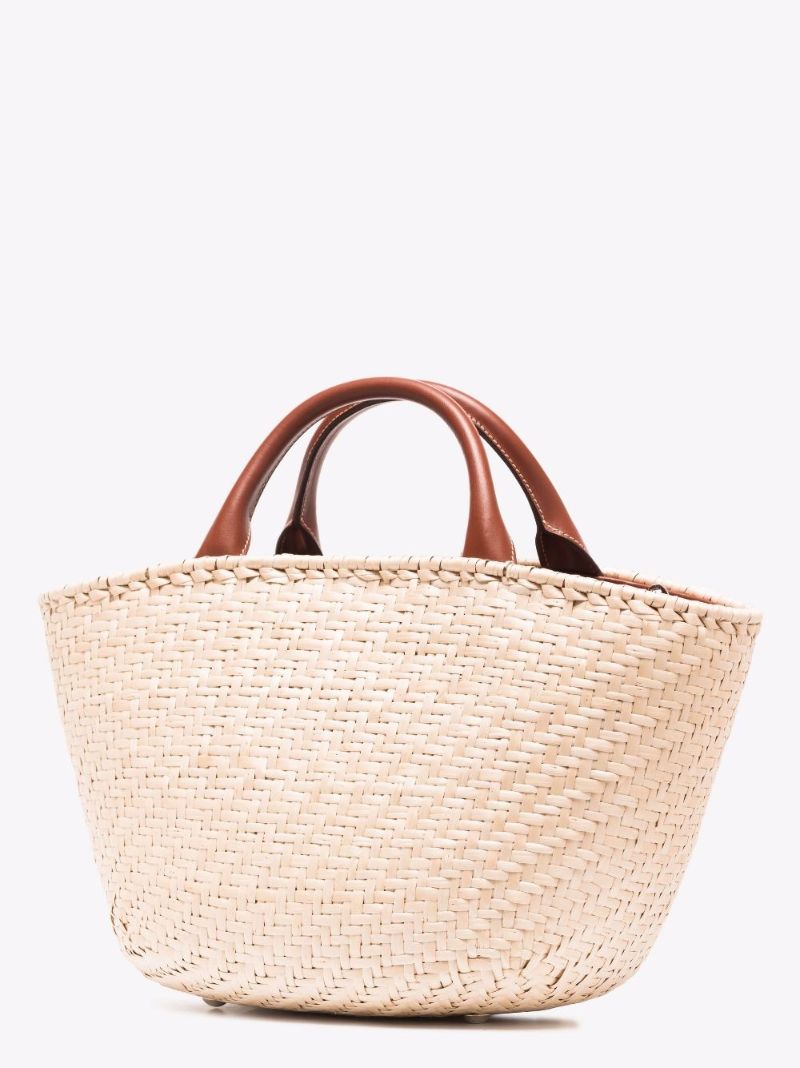 Neutral Amy Wicker Tote Bag
