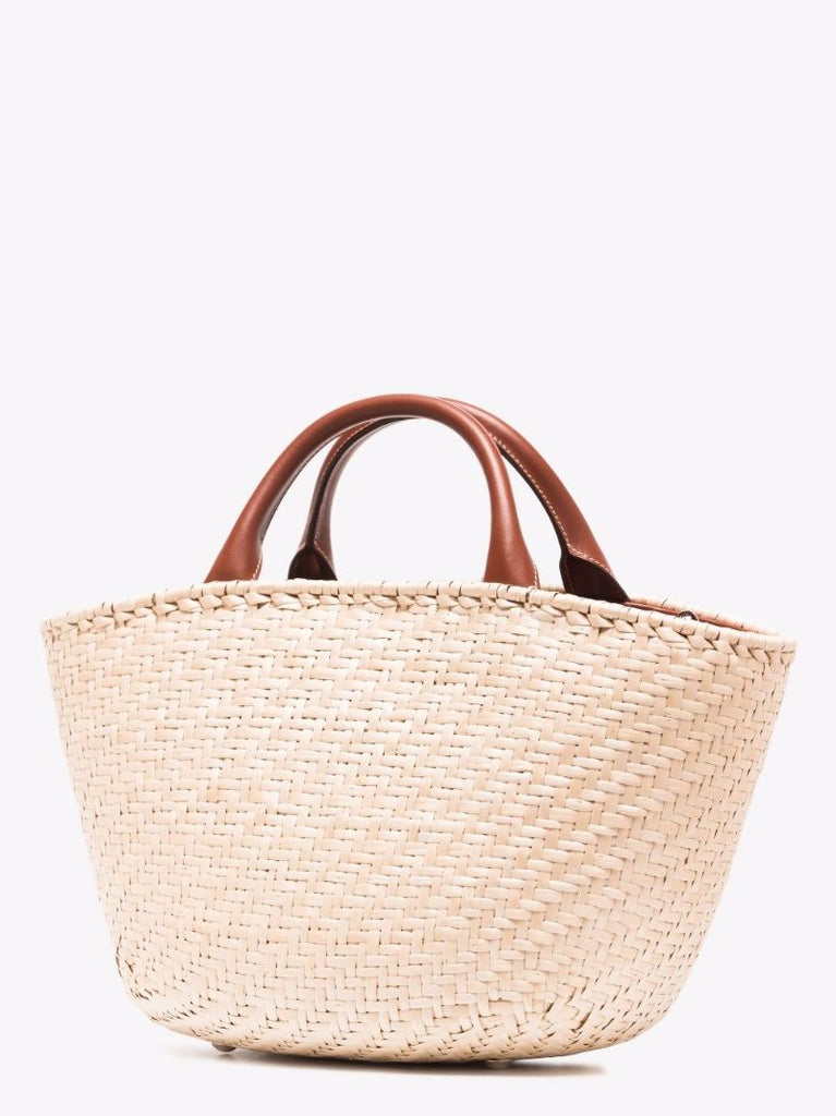 Neutral Amy Wicker Tote Bag