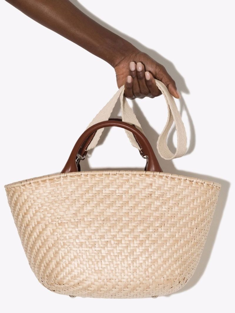 Neutral Amy Wicker Tote Bag