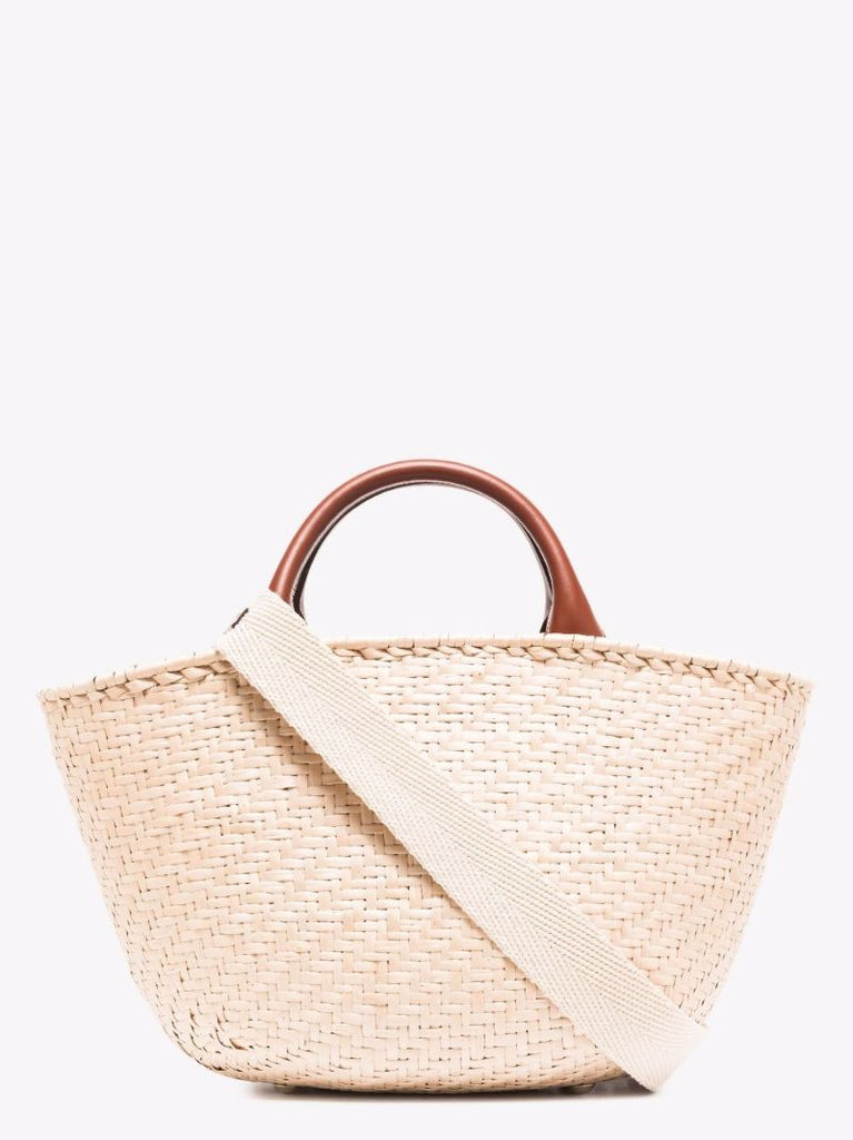 Neutral Amy Wicker Tote Bag