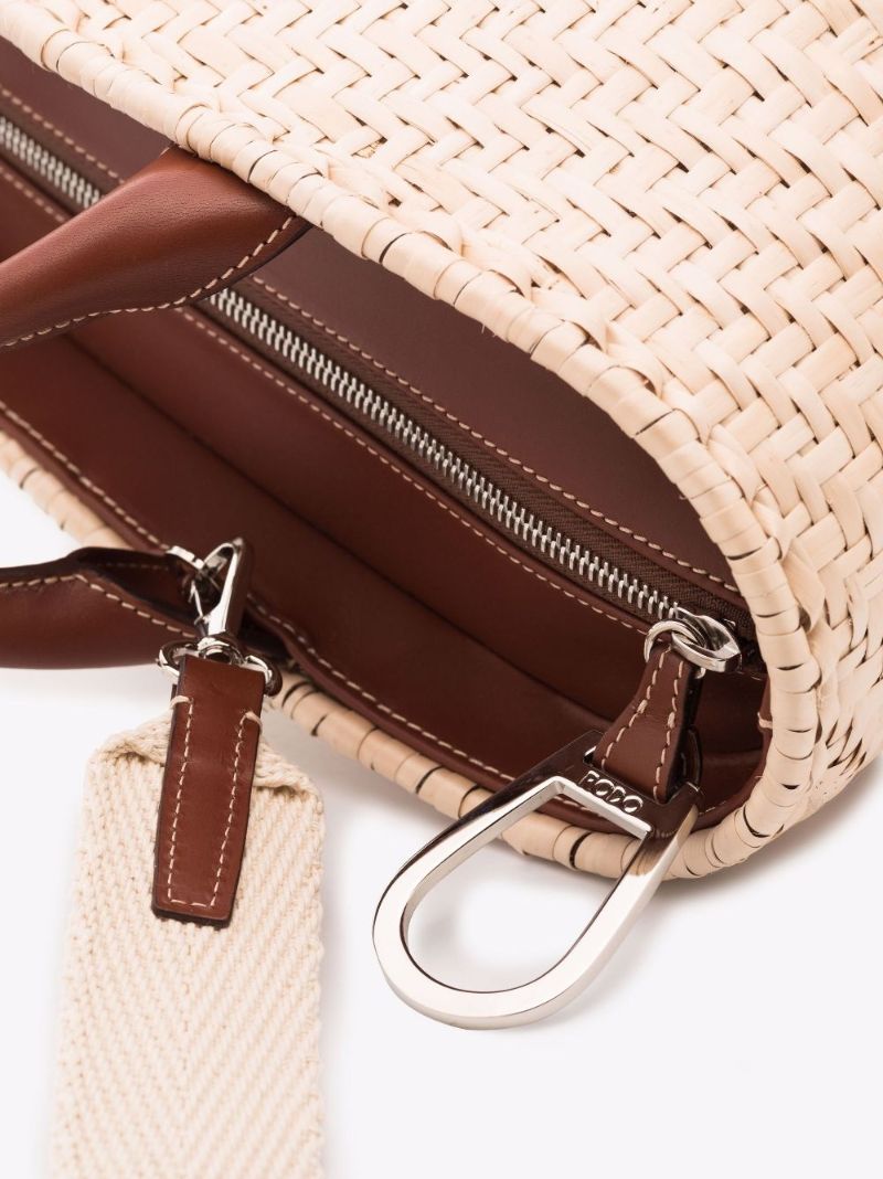 Neutral Amy Wicker Tote Bag