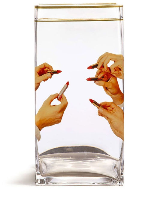Clear Lipsticks Vase