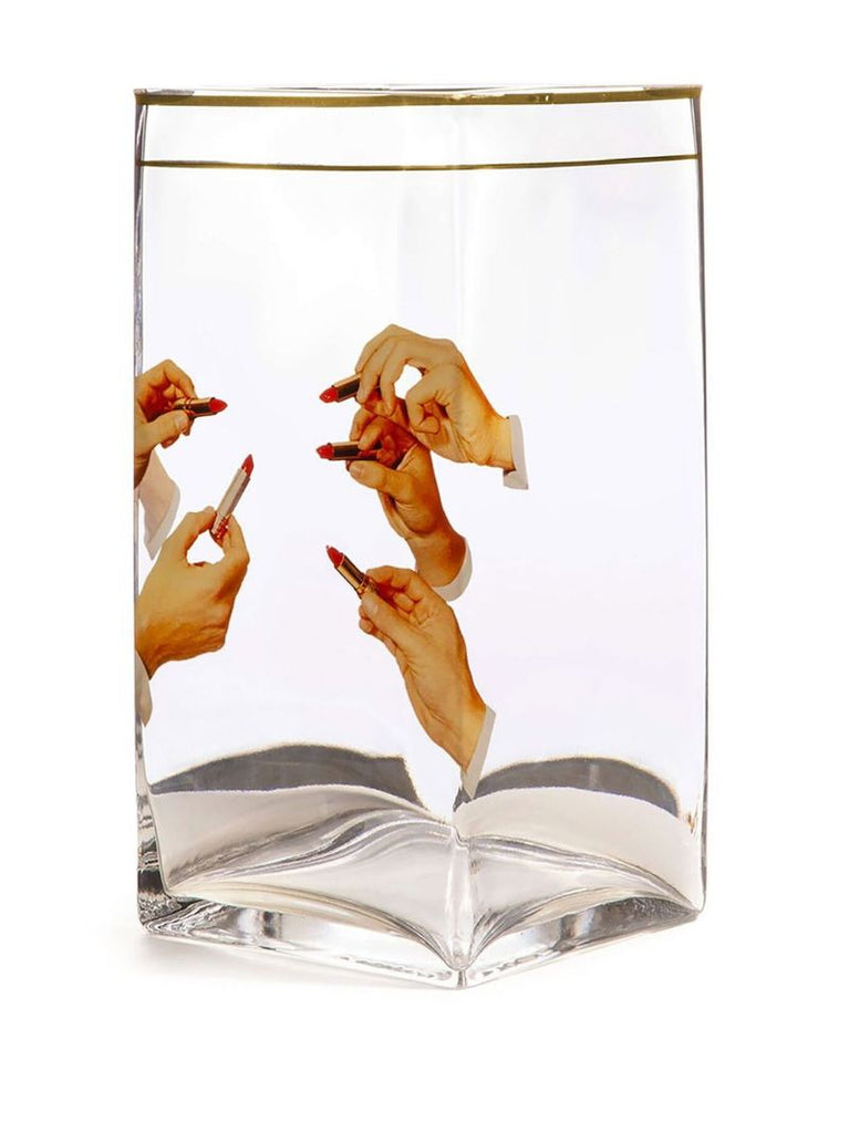 Clear Lipsticks Vase
