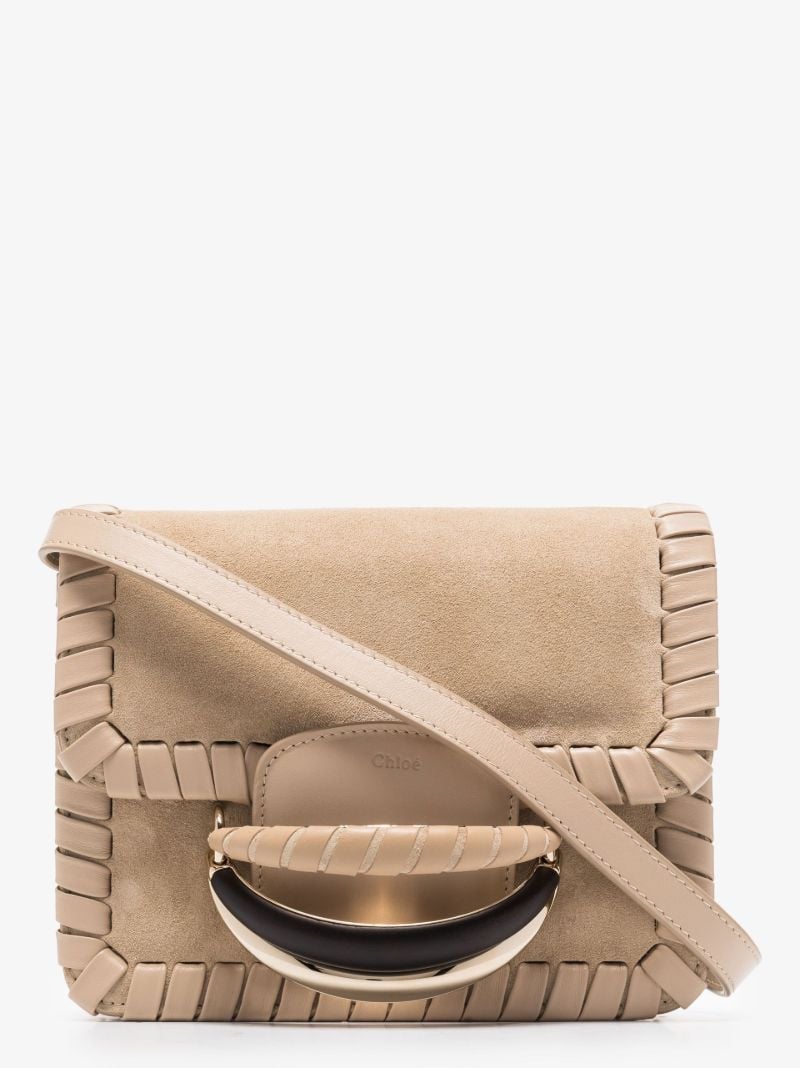 Neutral Kattie Suede Cross Body Bag