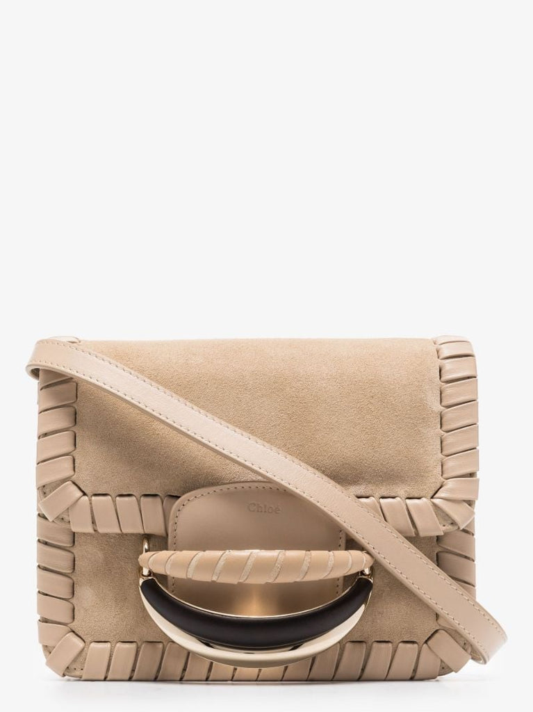 Neutral Kattie Suede Cross Body Bag