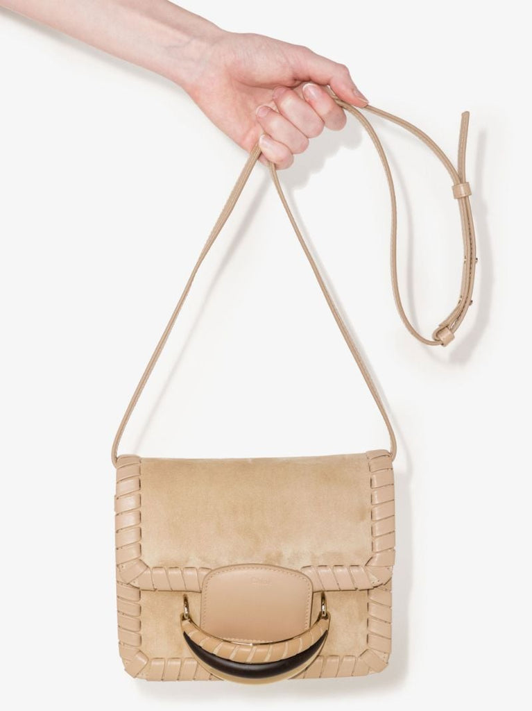 Neutral Kattie Suede Cross Body Bag