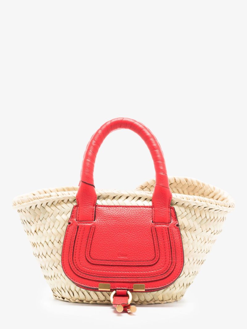 Neutral Marcie Mini Raffia Tote Bag