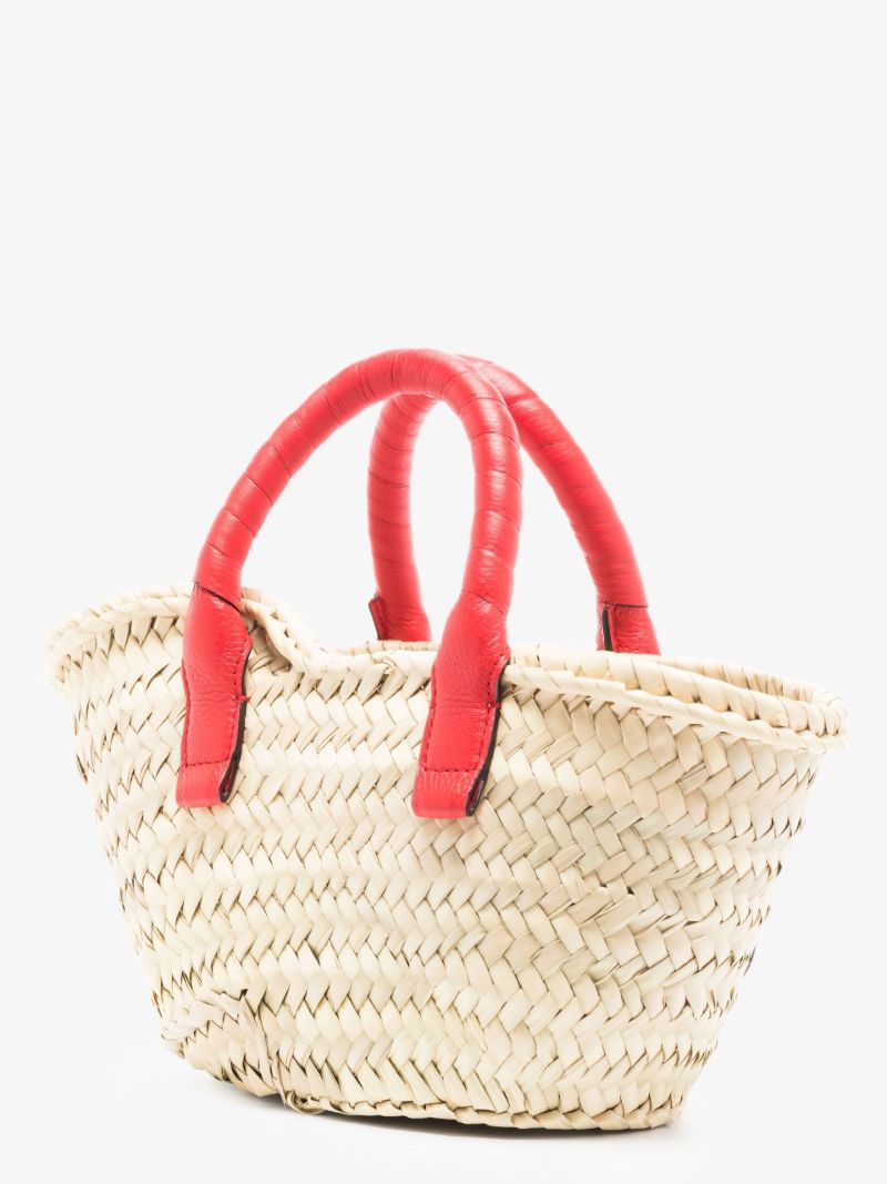 Neutral Marcie Mini Raffia Tote Bag