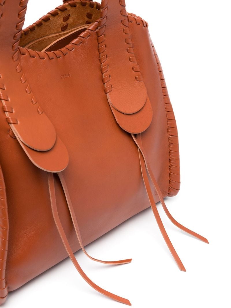 Orange Mony Medium Leather Tote Bag