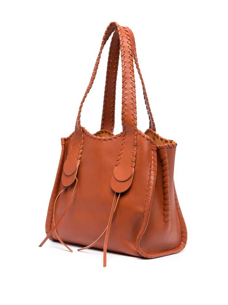 Orange Mony Medium Leather Tote Bag
