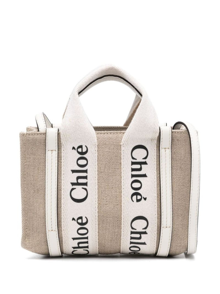 Neutral Woody Mini Canvas Tote Bag