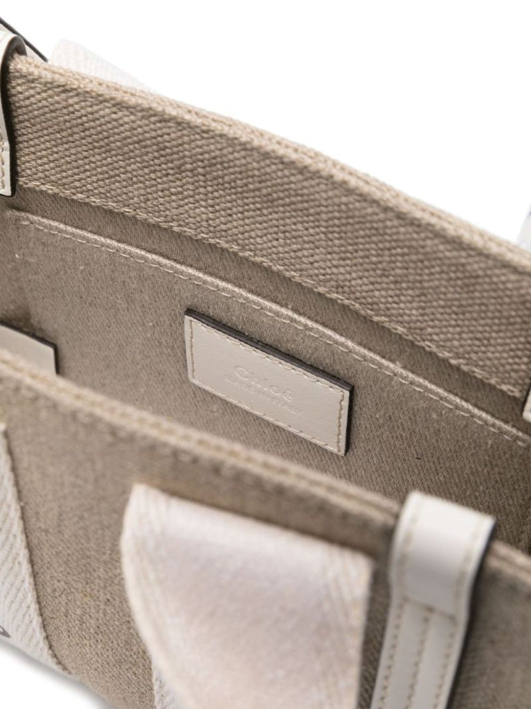 Neutral Woody Mini Canvas Tote Bag