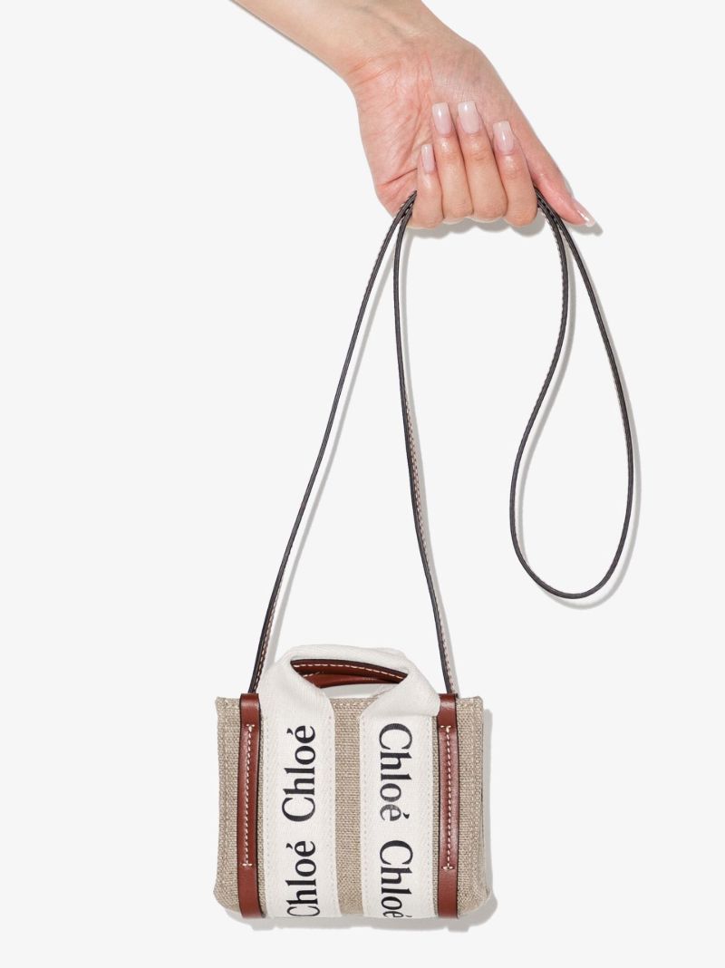 Neutral Woody Micro Canvas Tote Bag
