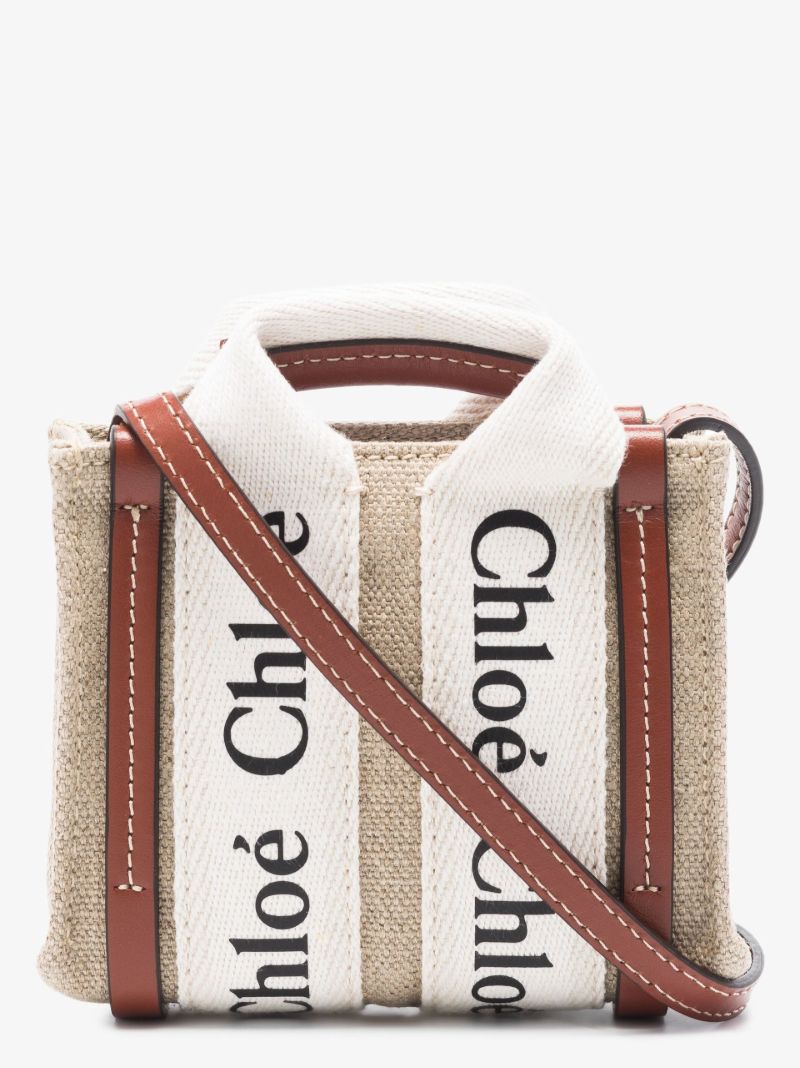 Neutral Woody Micro Canvas Tote Bag