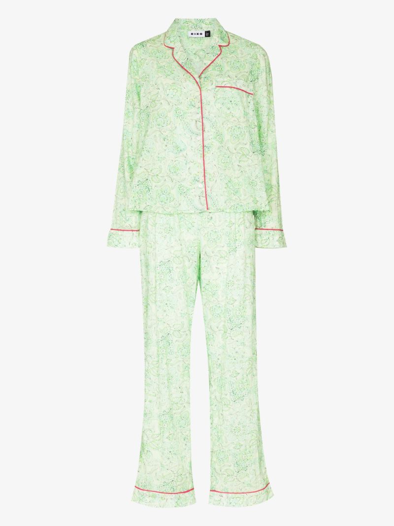 Green Austin Paisley Print Pyjamas