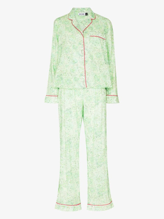 Green Austin Paisley Print Pyjamas
