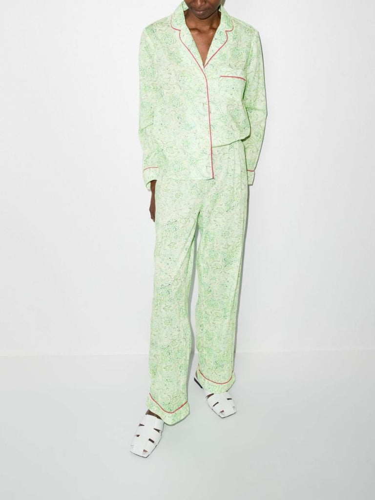 Green Austin Paisley Print Pyjamas