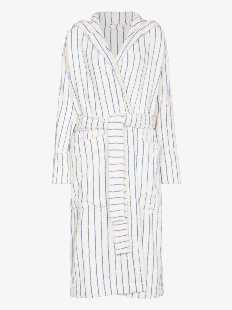 Striped Hooded Organic Cotton Robe