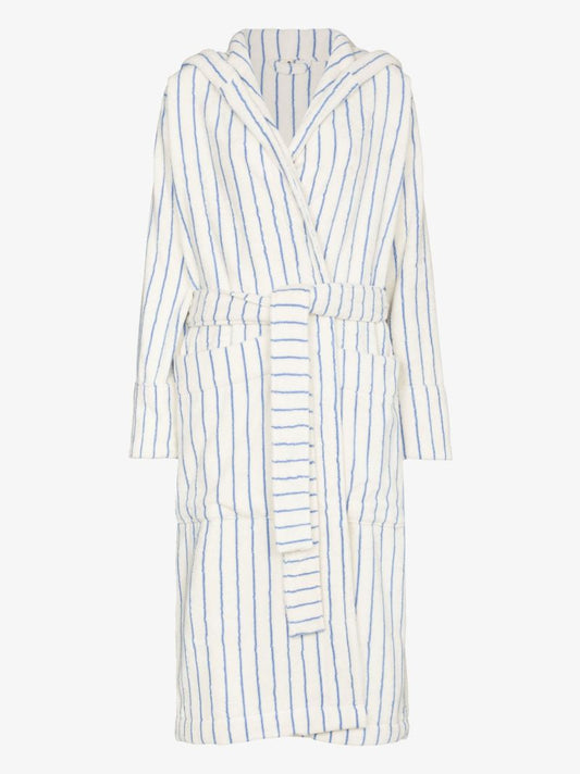Striped Hooded Organic Cotton Robe