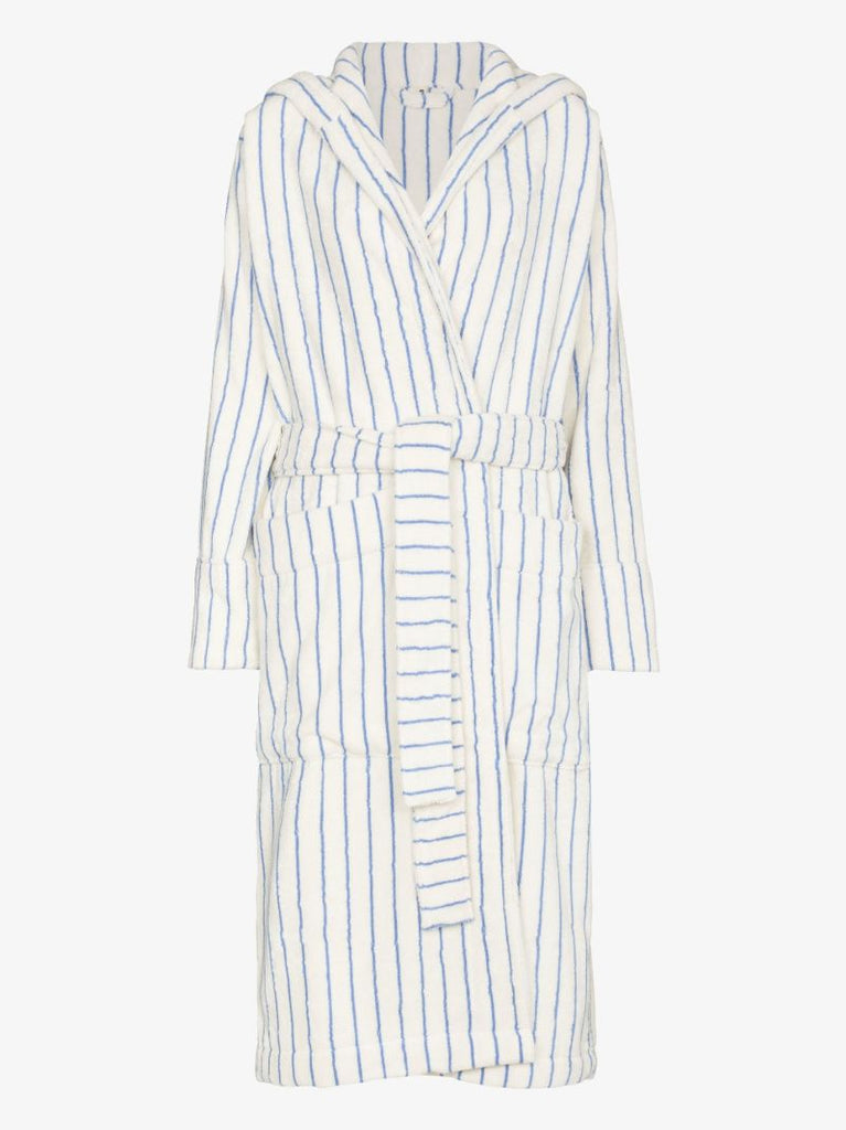 Striped Hooded Organic Cotton Robe
