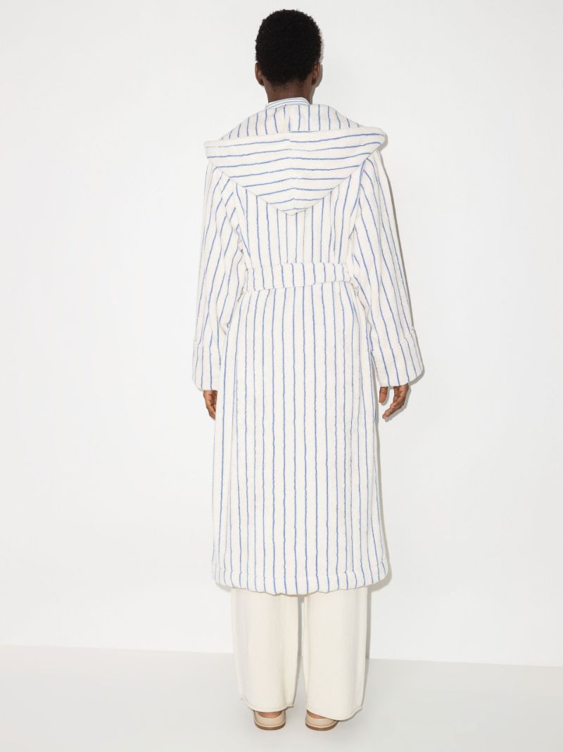 Striped Hooded Organic Cotton Robe