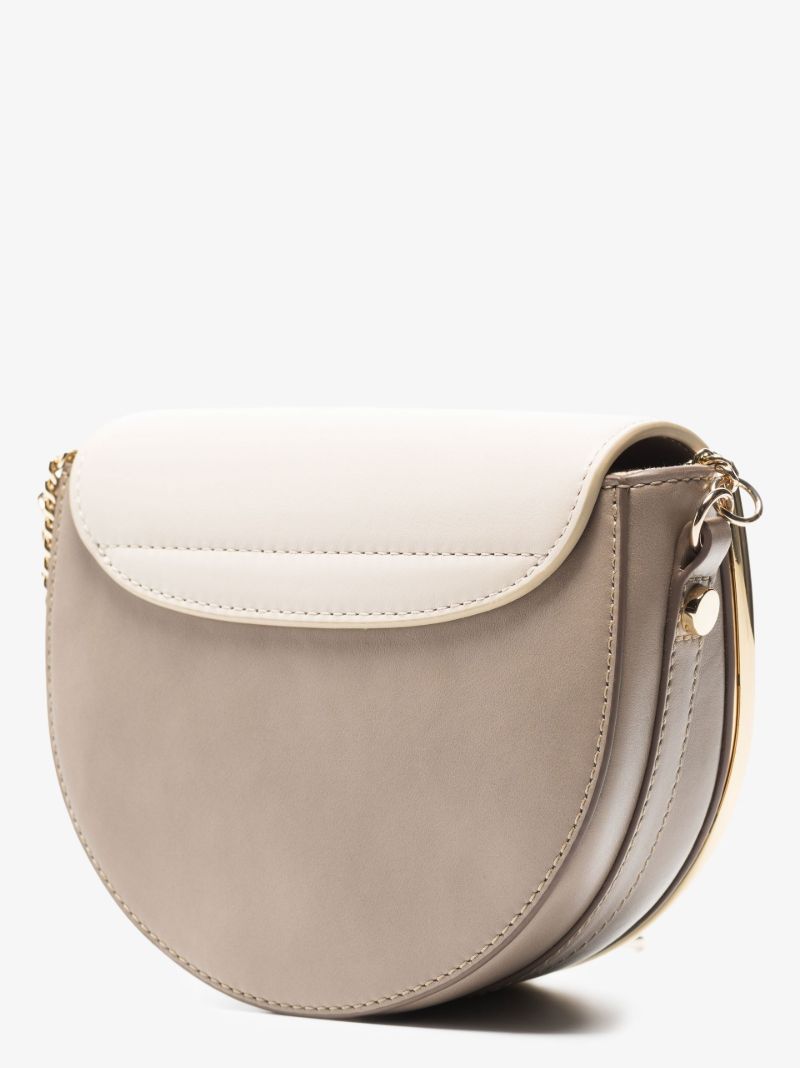 White and Grey Mara Leather Cross Body Bag