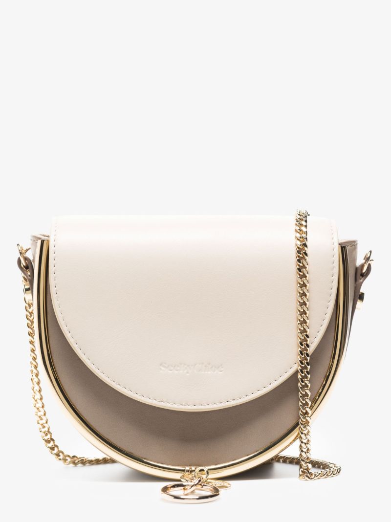 White and Grey Mara Leather Cross Body Bag