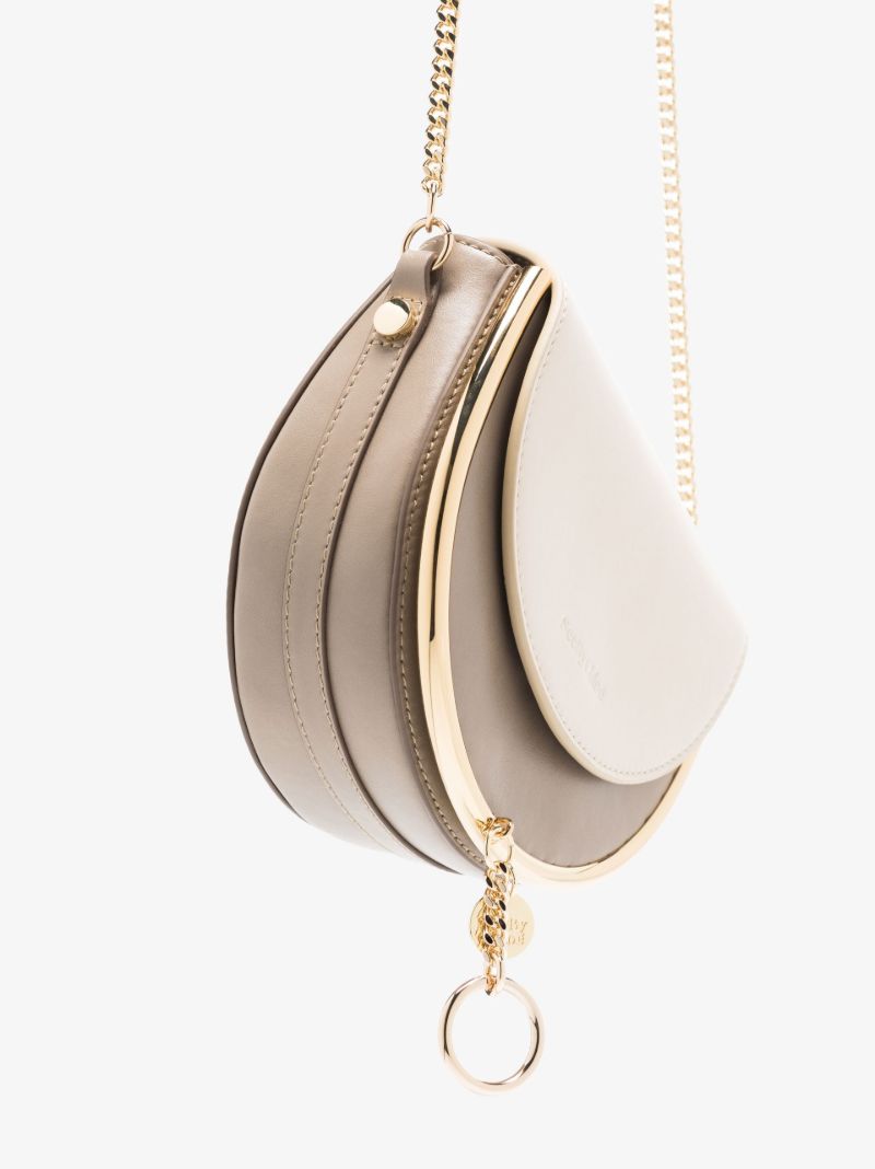 White and Grey Mara Leather Cross Body Bag