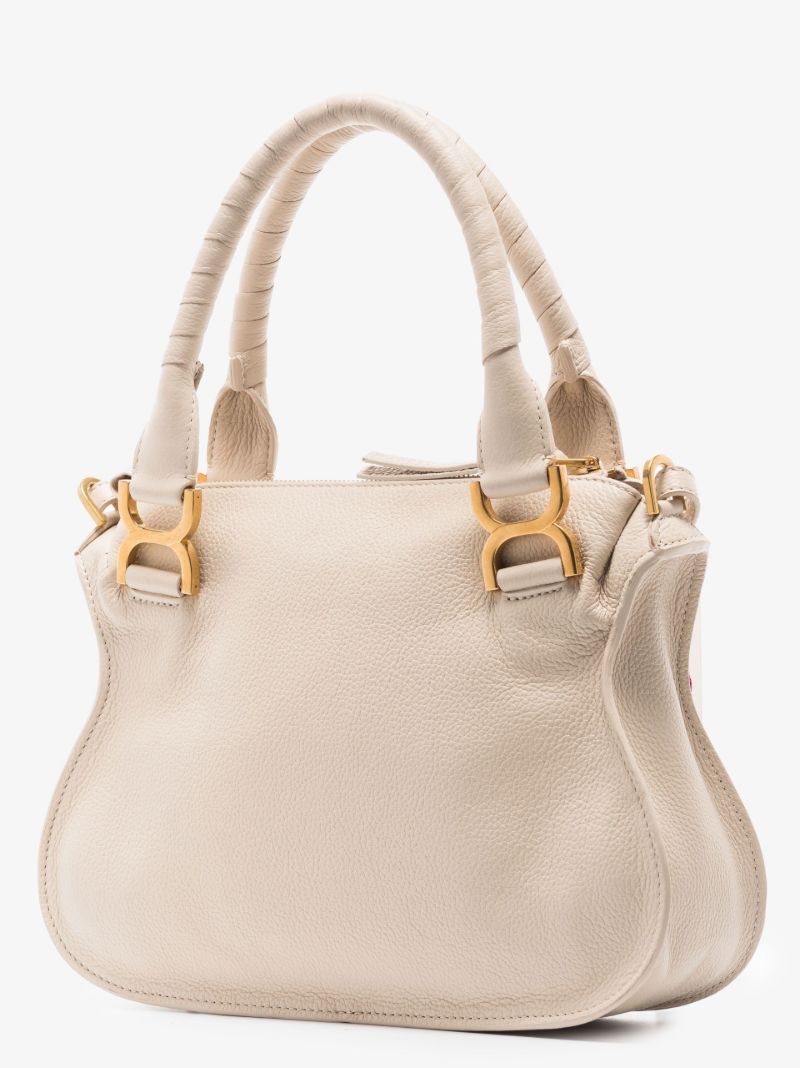 Neutral Marcie Small Fringed Leather Tote Bag