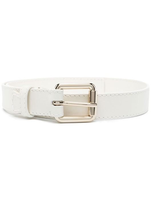White Edith Leather Belt
