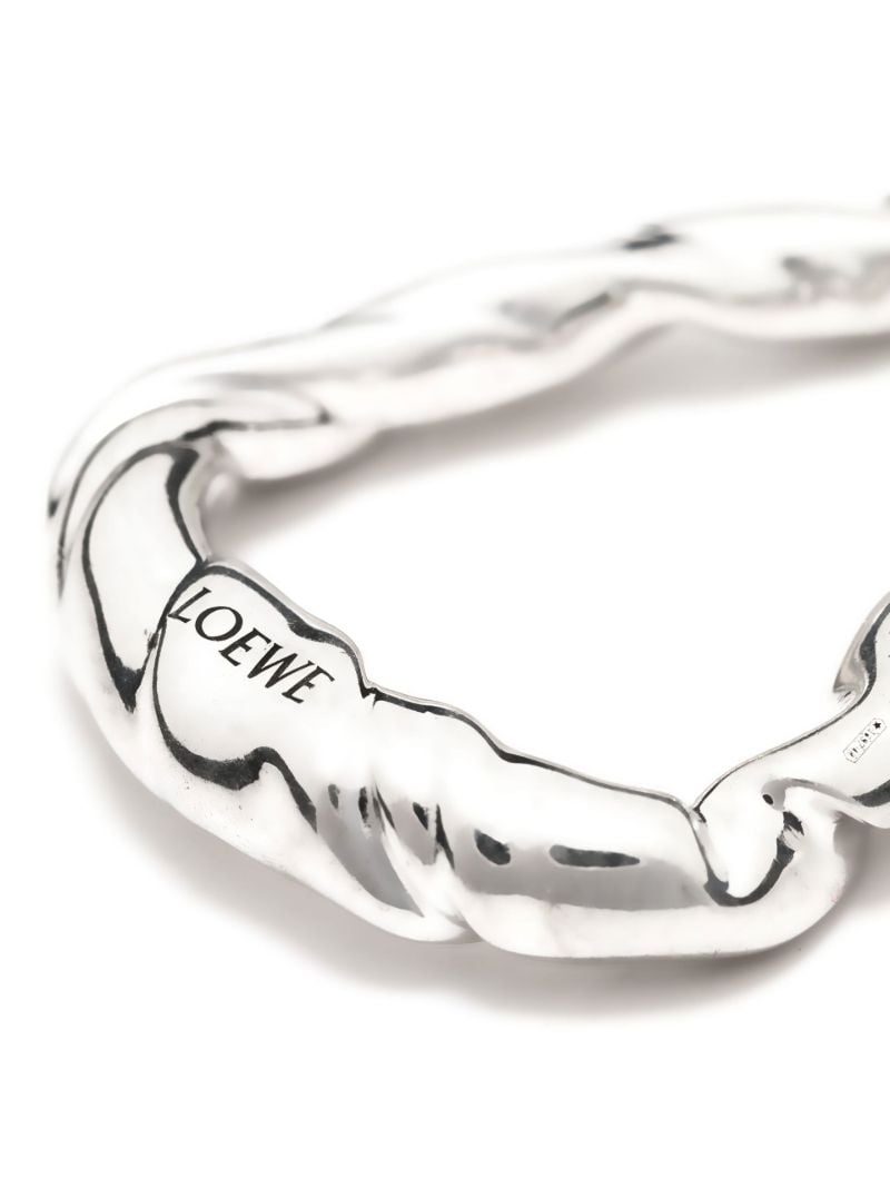 Silver-tone Nappa Twist Large Hoop Earrings