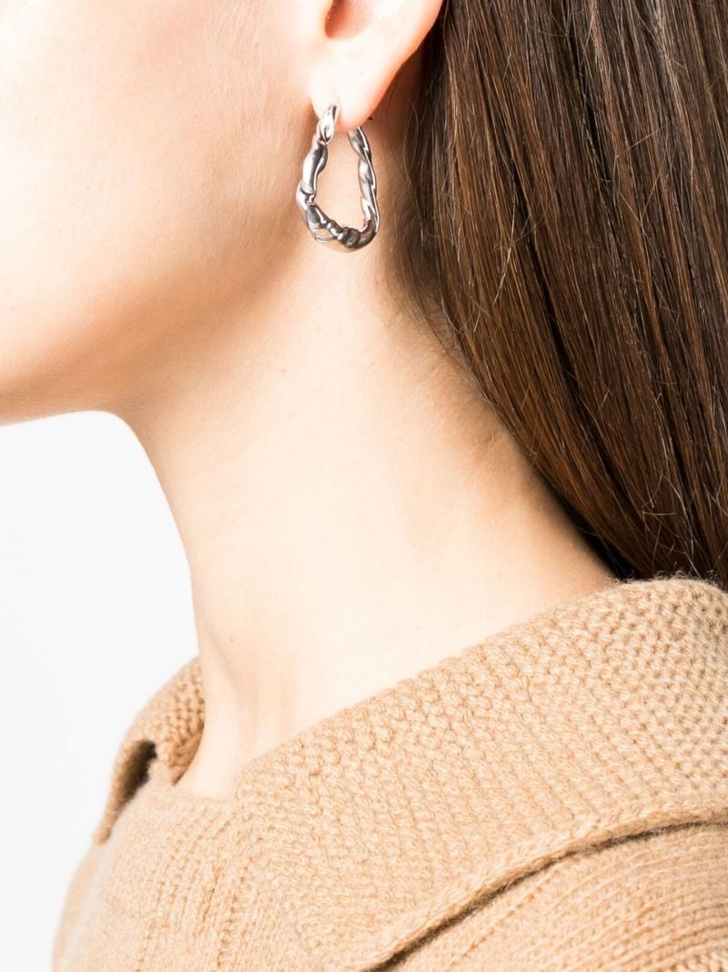 Silver-tone Nappa Twist Large Hoop Earrings