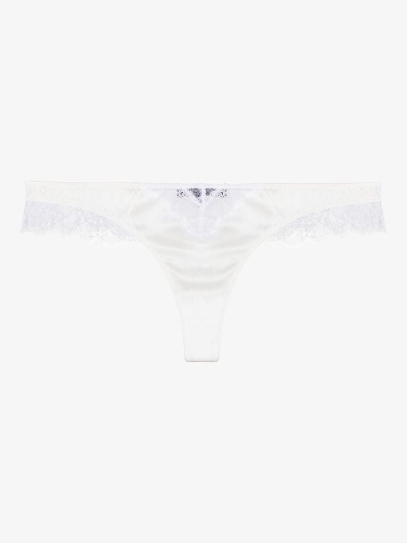White Lace Inset Thong