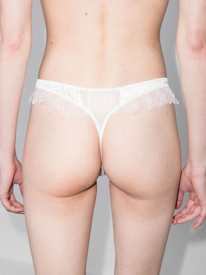 White Lace Inset Thong